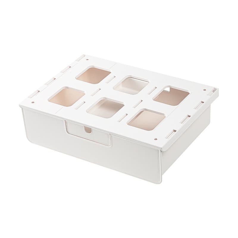 Under Desk Drawer Organizer – Double-Layer PP Storage Box, 8L