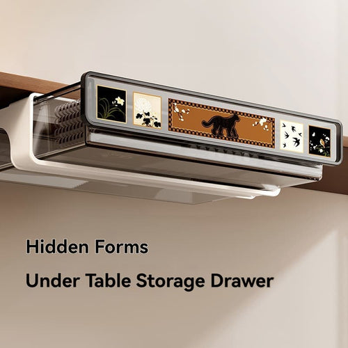 Vintage Under-Desk Drawer Organizer – Pull-Out Storage Box, Large