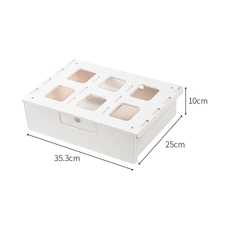 Under Desk Drawer Organizer – Double-Layer PP Storage Box, 8L