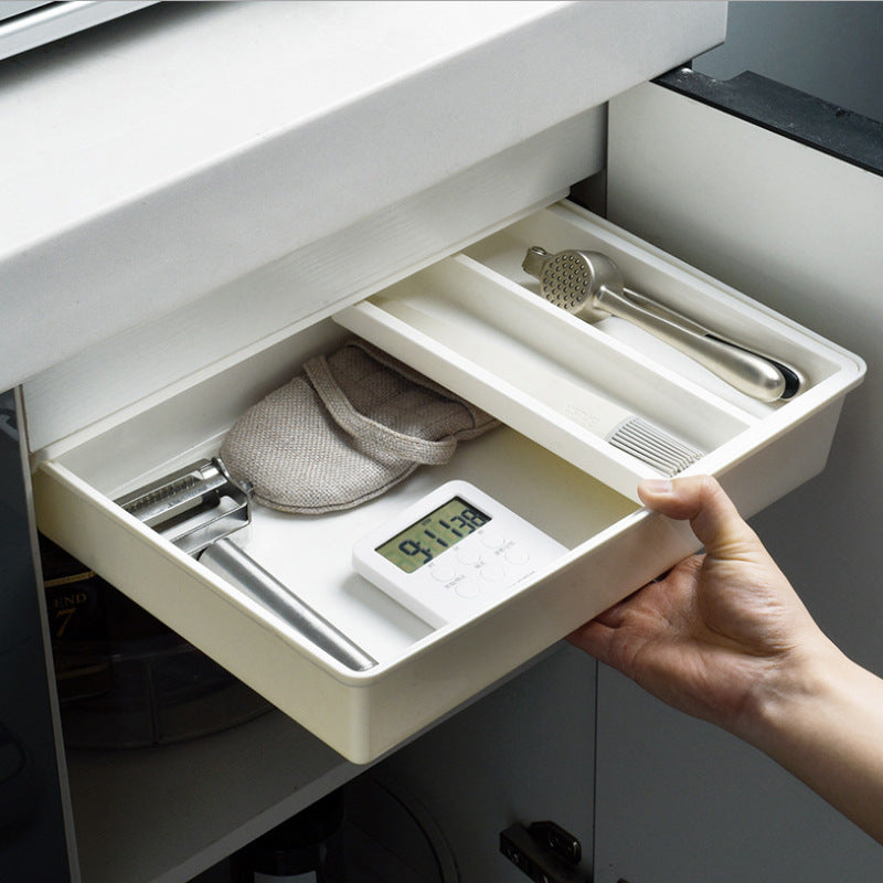 Sticky Under-Desk Drawer Box – Hidden Storage Organizer, Multi-Size
